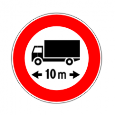 Cartello transito vietato ai veicoli aventi lunghezza superiore a, figura 67 Cartello transito vietato ai veicoli aventi lunghezza superiore a, figura 67